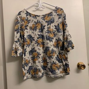 3/4 length shirt. Size Large. Brand is Faith and Joy.